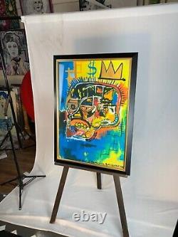 Skull Crown by Jean-Michel Basquiat reproduction print, framed under glass