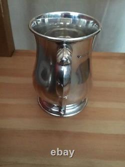 Sterling Silver Pint Tankard Mug By G&SCo LTD London 925 Glass Bottomed 458.5g