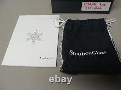 Steuben Crystal Ltd. Edition Monkey Figural Hand Cooler, Signed, New In Box