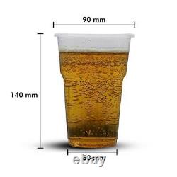 Strong Clear Plastic Beer Cups Half Pint To Brim Reusable Beer Glasses for Party