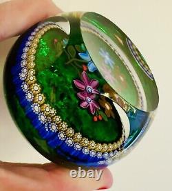 Stunning Perthshire Emerald Green Floral Faceted Limited Edition Paperweight