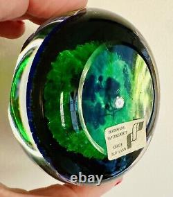 Stunning Perthshire Emerald Green Floral Faceted Limited Edition Paperweight