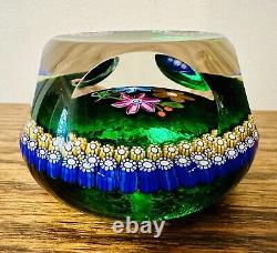 Stunning Perthshire Emerald Green Floral Faceted Limited Edition Paperweight