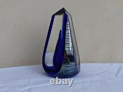 Stunning Signed Steve Correia Blue Iridescent Obelisk Art Glass Limited Edition