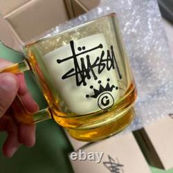Stussy Stock Crown Amber Glass Logo Mug Stackable Limited Edition Sold Out