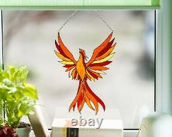 Suncathcer Stained Glass Window Hangings Flame Phoenix Firebird Cristmas Gift