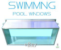 Swimming Pool Window Stainless Frame & Glass For Blockwork Pools AG Ltd