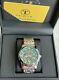 Talis Co Limited Edition Green Skeleton Dial Men's Watch & Stainless Steel Strap