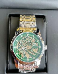 Talis Co Limited Edition Green Skeleton Dial Men's Watch & Stainless Steel Strap