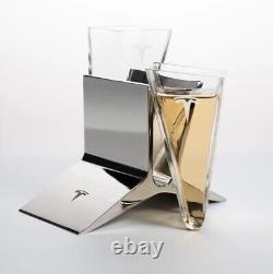 Tesla Sipping Glass LIMITED EDITION 2 Luxury Sipping Glasses with Holder IN HAND