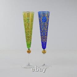 Theresienthal Glass, 6 x Champagne Glasses. Jahrtausend, Limited Editions, Boxed