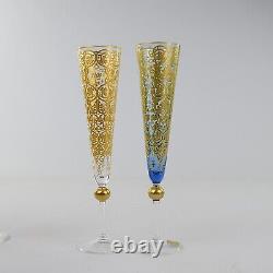 Theresienthal Glass, 6 x Champagne Glasses. Jahrtausend, Limited Editions, Boxed