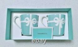 Tiffany & Co Blue Ribbon Pair Mug Cup Set Gift Box Limited from Japan Porcelain