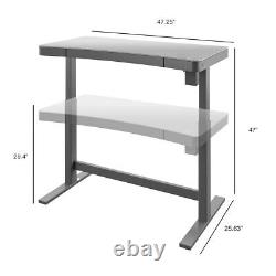 Tresanti Adjustable Height Desk (Glass Grey Limited Edition)
