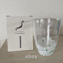 Tsugaru Vidro Starbucks Set of 2 Glasses Limited edition Red & White 266ml