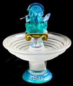 Unique And Rare Daum France Crystal Pate De Verre Aztec Centerpiece