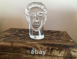 VINTAGE Erik Hoglund signed Pukeberg Glassworks Man Woman Sculptures, c. 1980