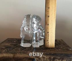 VINTAGE Erik Hoglund signed Pukeberg Glassworks Man Woman Sculptures, c. 1980