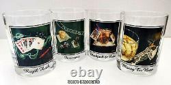 VTG Michael Godard Limited Edition Blackjack Poker Set of 4 -12oz Scotch Glasses