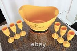 Veuve Clicquot Led New Champagne New Ice Bucket + 6 Veuve Free Flutes