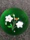 Vintage 1976 Baccarat Limited Edition Flower Ladybug Glass Paperweight
