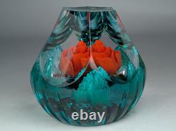 Vintage 2014 Caithness Glass Limited Edition Paperweight Fire Flower 22/100