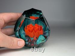 Vintage 2014 Caithness Glass Limited Edition Paperweight Fire Flower 22/100