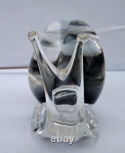 Vintage Art Glass Murano figurineSNAIL, V. NASON 70's Smokey Clear X Large 18 cm