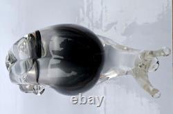 Vintage Art Glass Murano figurineSNAIL, V. NASON 70's Smokey Clear X Large 18 cm