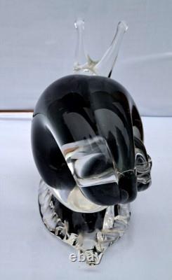 Vintage Art Glass Murano figurineSNAIL, V. NASON 70's Smokey Clear X Large 18 cm