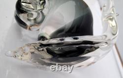 Vintage Art Glass Murano figurineSNAIL, V. NASON 70's Smokey Clear X Large 18 cm