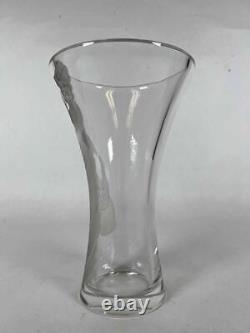 Vintage Czech Republic Limited Edition No. 14 Etched Art Nouveau Deco Glass Vase