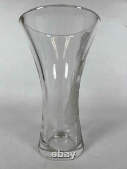 Vintage Czech Republic Limited Edition No. 14 Etched Art Nouveau Deco Glass Vase
