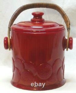 Vintage Fenton Mandarin Red Macaroon Cookie Jar #1681-6 1/2 aka Big Cookies