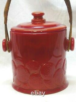 Vintage Fenton Mandarin Red Macaroon Cookie Jar #1681-6 1/2 aka Big Cookies