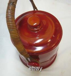 Vintage Fenton Mandarin Red Macaroon Cookie Jar #1681-6 1/2 aka Big Cookies