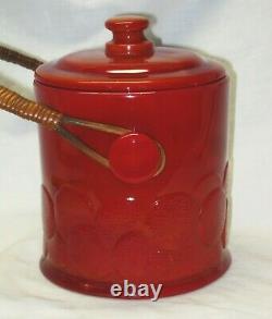 Vintage Fenton Mandarin Red Macaroon Cookie Jar #1681-6 1/2 aka Big Cookies