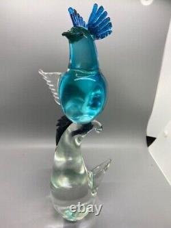 Vintage Formia Vetri Di MURANO Glass Bird of Paradise Blue Black & Label LTD. ED