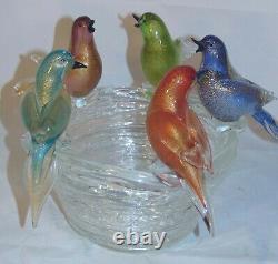 Vintage Murano Art Glass Bird Bath Bowl