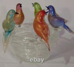 Vintage Murano Art Glass Bird Bath Bowl