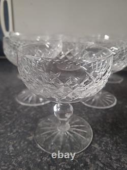 Vtg Waterford Crystal Boyne Pattern 6 Champagne Coupes / Sherbet Dish Excellent