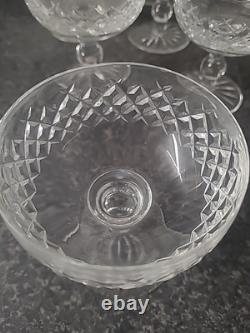 Vtg Waterford Crystal Boyne Pattern 6 Champagne Coupes / Sherbet Dish Excellent