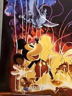 Walt Disney Stained Glass Picture 75 Year 1923-1998 Mickey Mouse Limited Edition