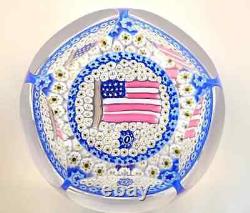 Whitefriars Large USA Flag Paperweight Limited Edition Number 84