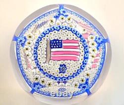 Whitefriars Large USA Flag Paperweight Limited Edition Number 84