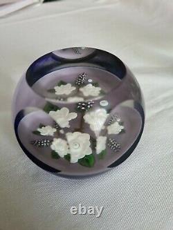 William Manson Limited Edition White Roses Paperweight Circa 2002 32/101