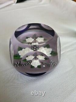 William Manson Limited Edition White Roses Paperweight Circa 2002 32/101