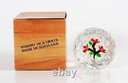 William Mason lampwork triple flower clear glass limited edition paperweight