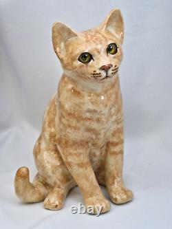 Winstanley Limited Edition Pottery Millennium Ginger Cat 99/200 Glass Eyes