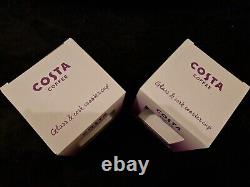 X2 Limited Edition, Costa Coffee mug and Cork coaster purple Borosilicate glass